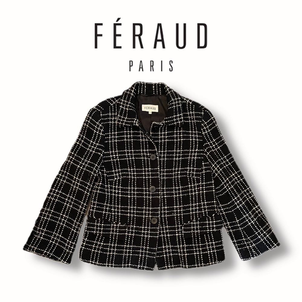 𝅺FERAUD French Designer Virgin Wool Tweed Jacket